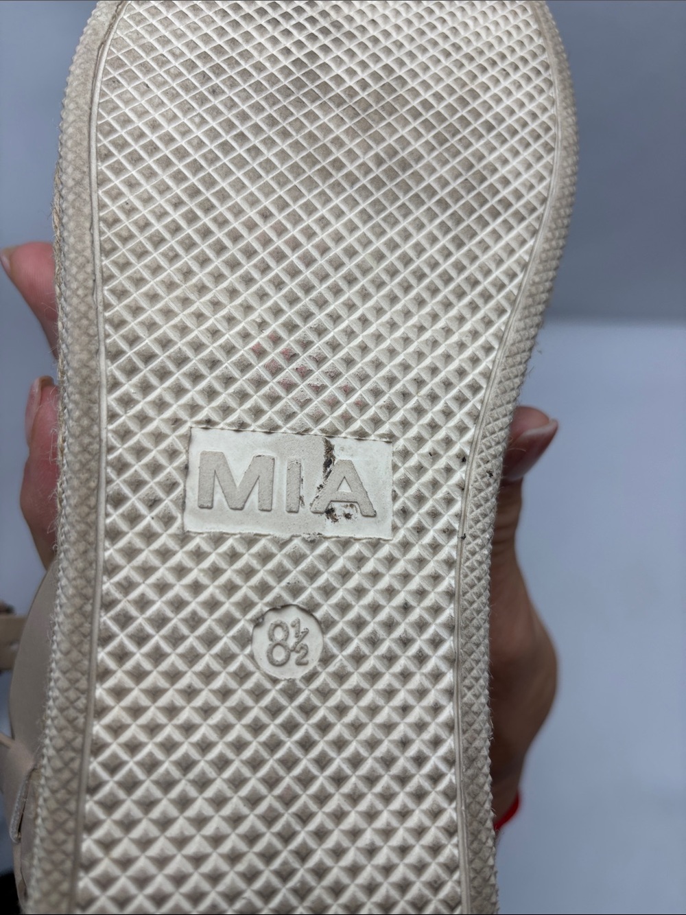 MIA‎ Yanis Womens 8.5 Nude Beige Crisscross Espadrille Platform Sandals #481 - Picture 4 of 16